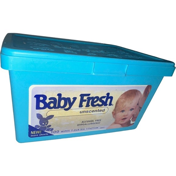 Baby Wipes Empty Container Refillable Retro Blue Vintage Nursery Baby Fresh - Picture 8 of 11